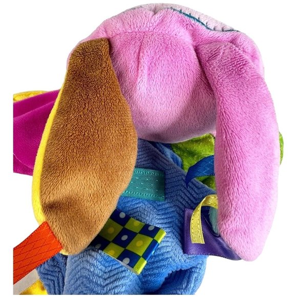 Taggies Bunny Rabbit Lovey Patchkin Pals Pink Plush Security Blanket Toy Sensory - Picture 9 of 13
